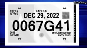 placa temporal de texas ejemplo dmv