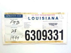 placas temporales louisiana