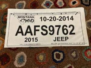 temporary plates montana